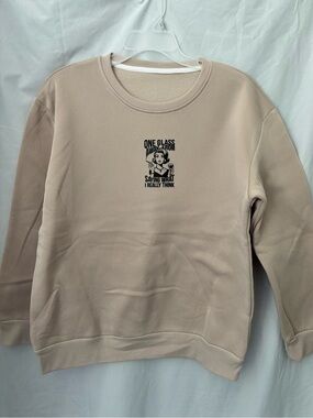“One glass away” funny graphic crewneck sweatshirt (flawed)